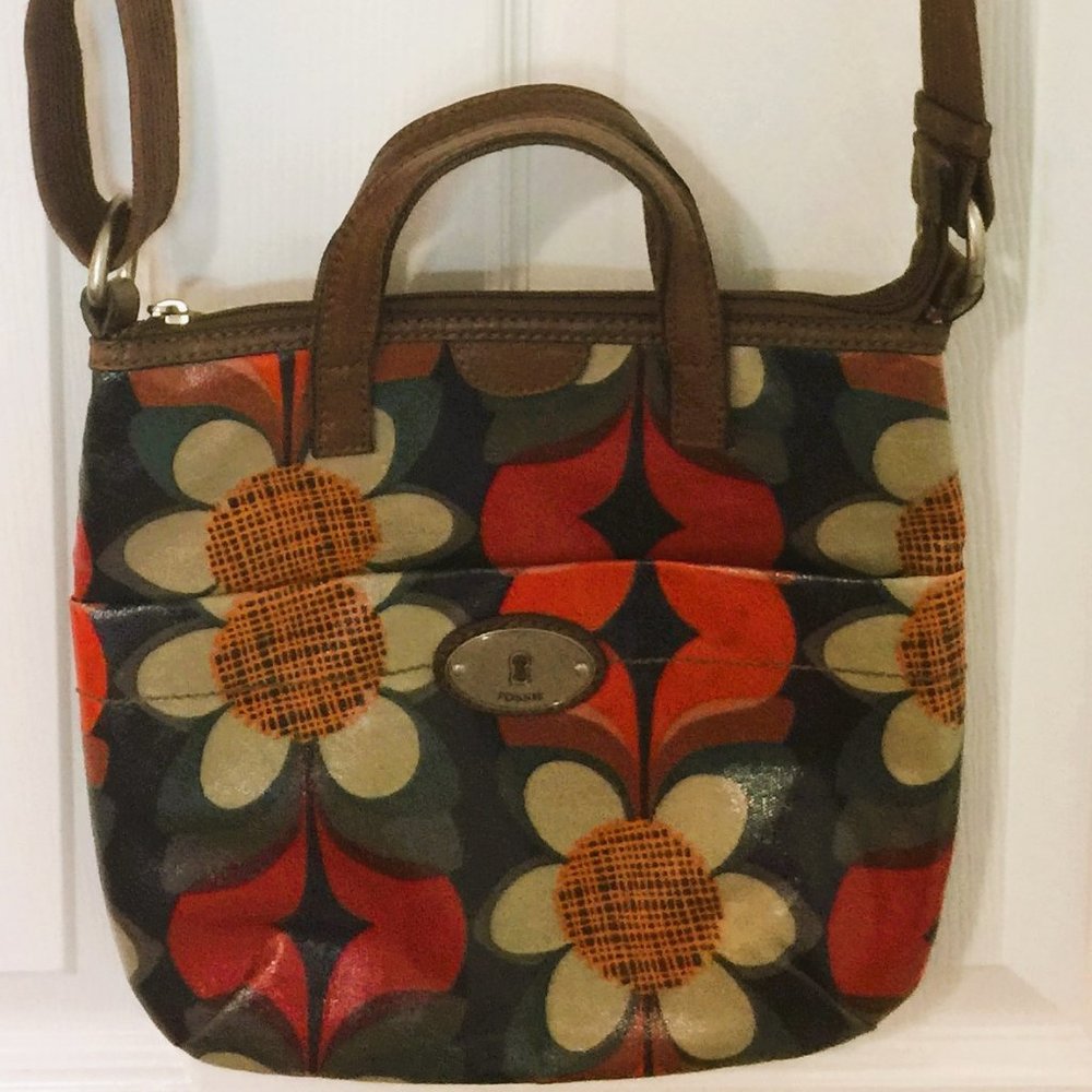 FOSSIL VINTAGE COATED CANVAS CROSSBODY